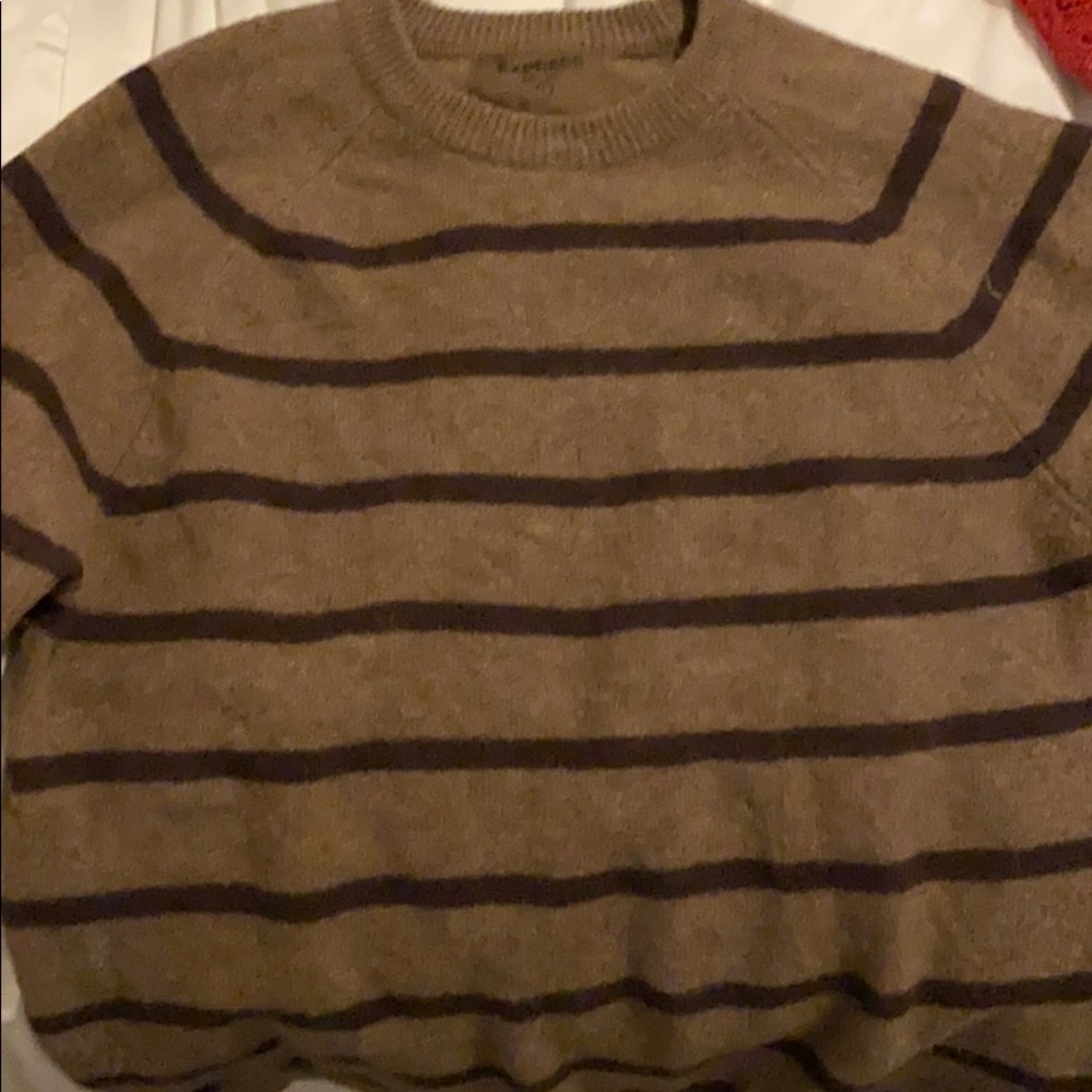 express brown striped sweater